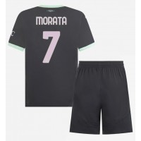 Billiga AC Milan Alvaro Morata #7 Barnkläder Tredje fotbollskläder till baby 2024-25 Kortärmad (+ Korta byxor)